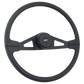 Steering Wheel Taft - 20" Polyurethane Rim, Black 2-Spoke w/Triangle Cut Outs, Black Textured Bezel, Black Horn Button - Black SCI Logo