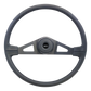 Steering Wheel Taft - 20" Polyurethane Rim, Black 2-Spoke w/Triangle Cut Outs, Black Textured Bezel, Black Horn Button - Black SCI Logo