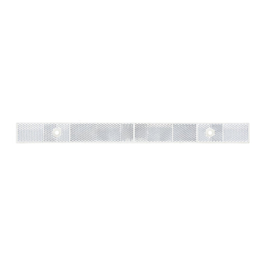 Stick-On Reflector Strip w/ Adhesive Backing & 2 Screw Mount - White
