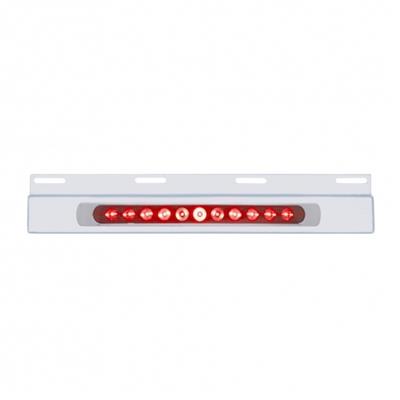 Top Mud Flap Light Bracket W/ 11 Red Led 17" Light Bar W/ Bezel - Red Lens - Stainless Steel