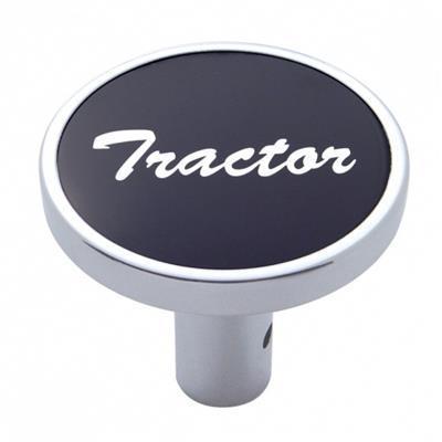 " Tractor " Long Air Valve Knob - Black Aluminum Sticker