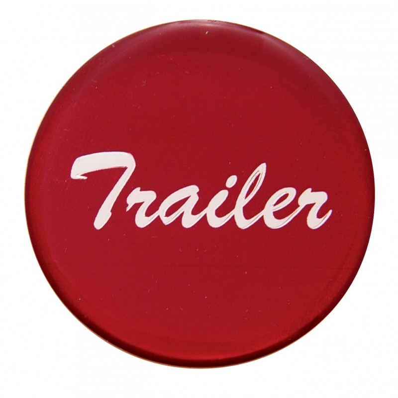 Trailer Glossy Air Valve Knob Sticker Only - Red - Cab Interior