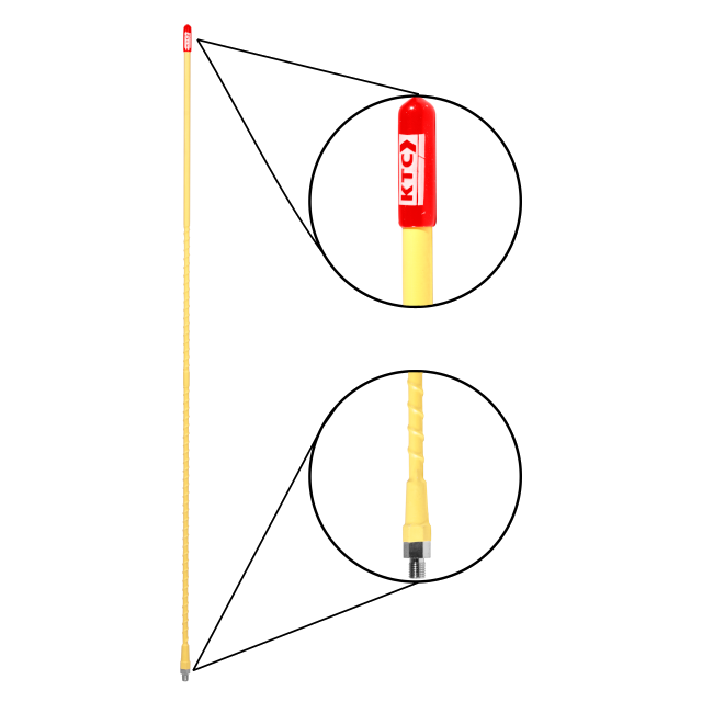 Truck Antenna 3' Yellow With Red Cap Size 8.5 x 930MM