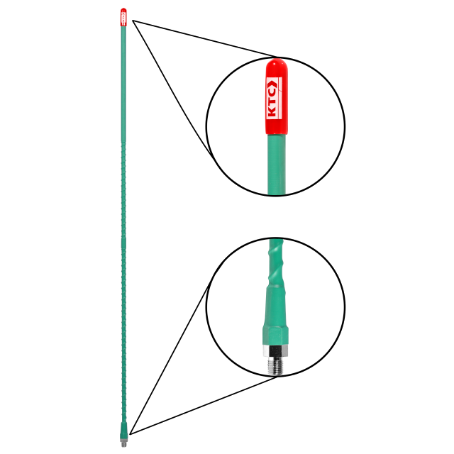 Truck Antenna 4' Green With Red Cap Size 8.5 x 1220MM