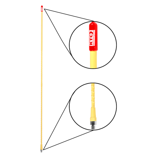 Truck Antenna 4' Yellow With Red Cap Size 8.5 x 1220MM