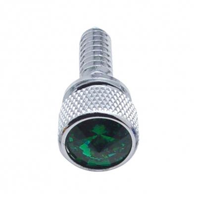 Truck City Chrome & Parts - 1/4"-20 Knurled Head Dash Screw For Peterbilt - Green Crystal (14-Pack)