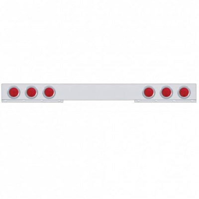 Truck City Chrome & Parts - Chrome 1 Piece Rear Light Bar With Six 4" Lights & Bezels