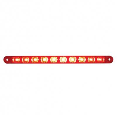 Truck City Chrome & Parts - 10 LED 9" Stop Turn & Tail Light Bar - Red LED/Red Lens