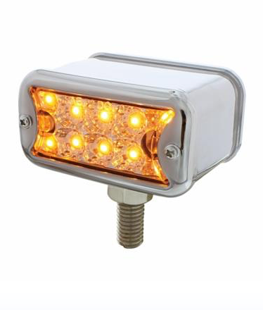 Truck City Chrome & Parts - 10 LED Dual Function Reflector Double Face Light With Bezel - T-Mount