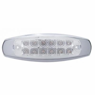 Truck City Chrome & Parts - 12 LED Reflector Rectangular Light With Bezel (Clearance/Marker) - Red