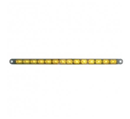 Truck City Chrome & Parts - 14 LED 12" Auxiliary strip Light - Amber LED/Chrome Lens (Bulk)
