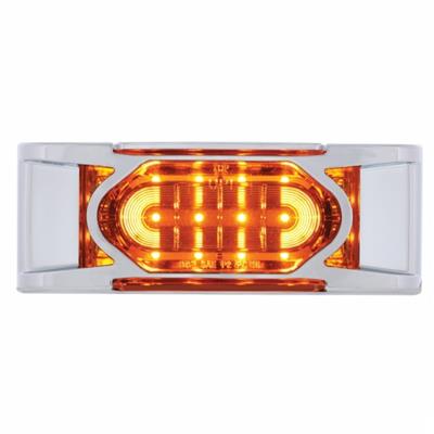 Truck City Chrome & Parts - 16 LED Rectangular Reflector Light (Clearance/Marker) With Chrome Bezel