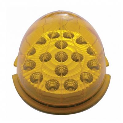 Truck City Chrome & Parts - 17 LED Watermelon Reflector Cab Light - Amber LED/Amber Lens