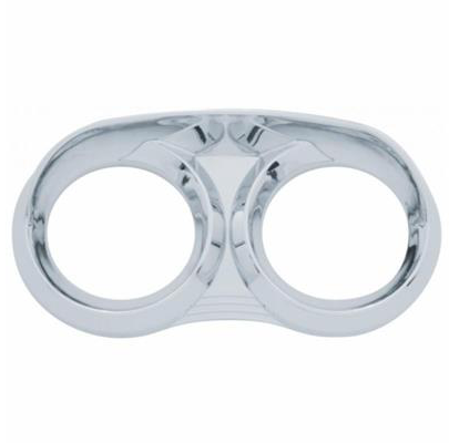 Truck City Chrome & Parts - Chrome 2 Gauge Cluster Bezel With Visor For Peterbilt (2005 + )