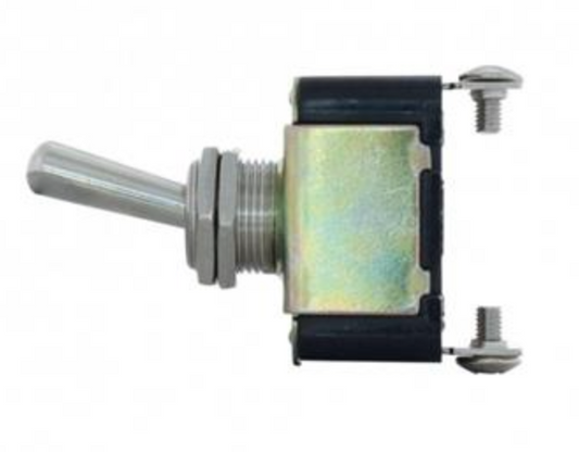 Truck City Chrome & Parts - 2 Pin 10 Amp - 12V DC On-Off Metal Toggle Switch With 2 Screw Terminals