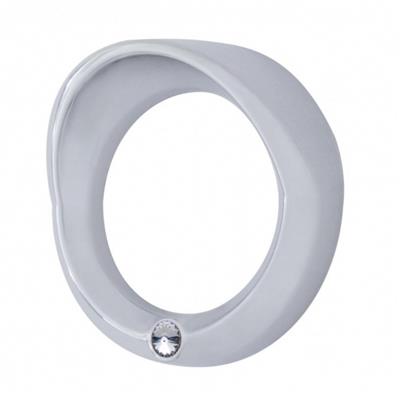 Truck City Chrome & Parts - Chrome 2006 + Peterbilt Small Gauge Cover W/ Visor & Diamond - Clear