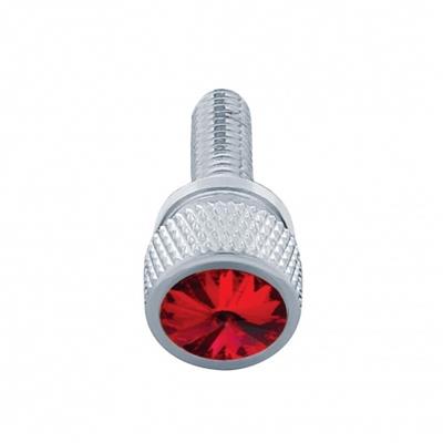 Truck City Chrome & Parts - 3/4" Short M6 Dash Screw For Kenworth - Red Crystal (12 Pack)