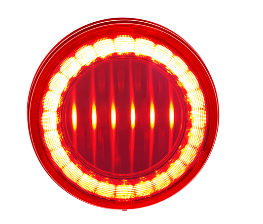 Truck City Chrome & Parts - 30 LED 4" Round Lumos Light I-Series (Stop Turn & Tail) - Red LED/Red