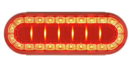 Truck City Chrome & Parts - 30 LED 6" Oval Lumos Light I-Series (Stop Turn & Tail) - Red LED/Red