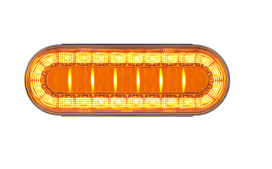 Truck City Chrome & Parts - 30 LED 6" Oval Lumos Light I-Series (Turn Signal) - Amber LED/Amber Lens