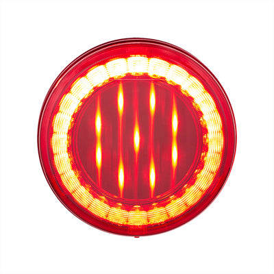 Truck City Chrome & Parts - 33 LED 4" Round Lumos Light X-SERIES (Stop Turn & Tail) Red/Red