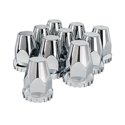 Truck City Chrome & Parts - 33mm X 2-3/4" Chrome Plastic Original Nut Covers - Thread-On (Box of 10)