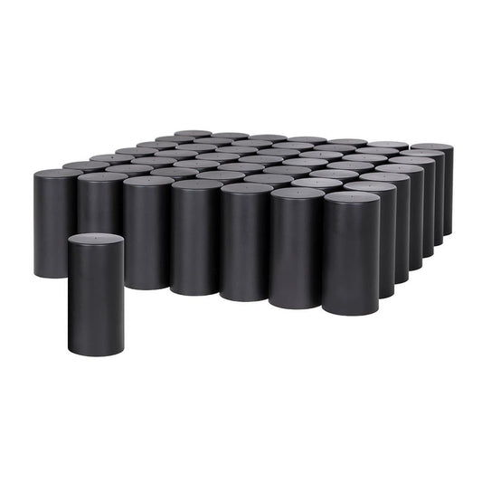Truck City Chrome & Parts - 33mm x 4-1/4" Matte Black Tall Cylinder Nut Covers - Thread-On (60 Pack)