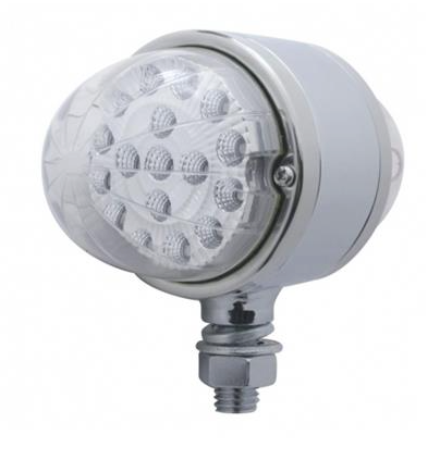 Truck City Chrome & Parts - 34 LED Reflector Watermelon Double Face Light - Amber & Red LED/Clear