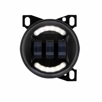 Truck City Chrome & Parts - 4 1/4” Black Round LED Fog Light with LED Position Light Bar