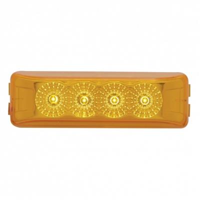 Truck City Chrome & Parts - 4 Amber Led Rectangular Reflector Light - Amber Lens