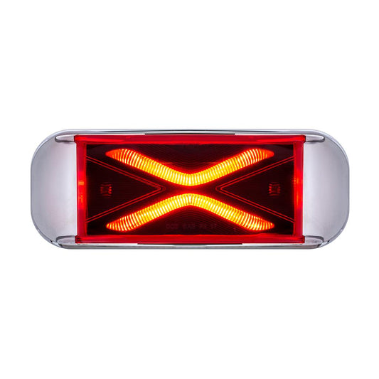 Truck City Chrome & Parts - 4 LED Saber Rectangular Marker Light With Red Lens