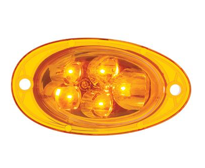 Truck City Chrome & Parts - 5 LED Turn Signal Light For 2008-2017 Freightliner Cascadia - Slope Lens