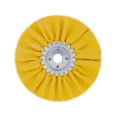 Truck City Chrome & Parts - 6" Yellow Treated Airway Buff - 12 Ply 5/8" & 1/2" Arbor