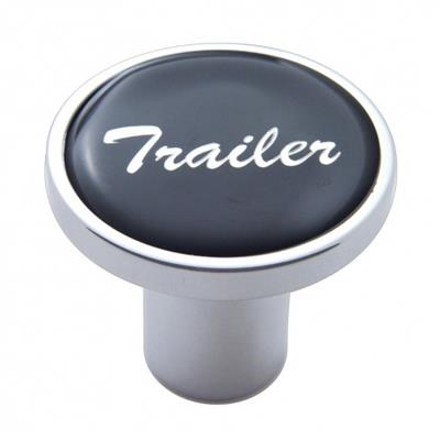 Truck City Chrome & Parts - Chrome Air Valve Knob W/ Glossy "Trailer" Sticker - Black