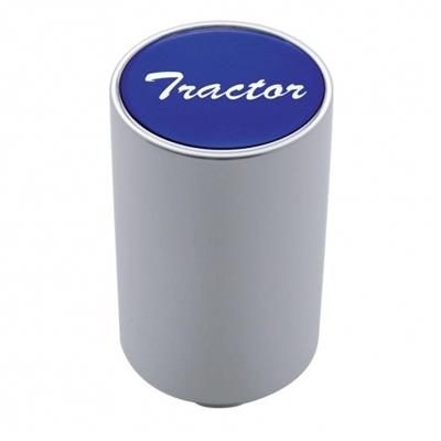 Truck City Chrome & Parts - Chrome Aluminum 3" Air Valve Knob W/ Glossy "Tractor" Sticker - Blue.
