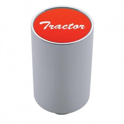 Truck City Chrome & Parts - Chrome Aluminum 3" Air Valve Knob W/ Glossy "Tractor" Sticker - Red