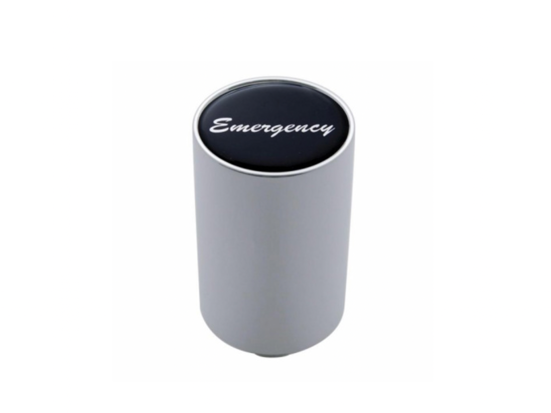 Truck City Chrome & Parts - Chrome Aluminum 3" Air Valve Knob W/ Glossy "Trailer" Sticker - Black