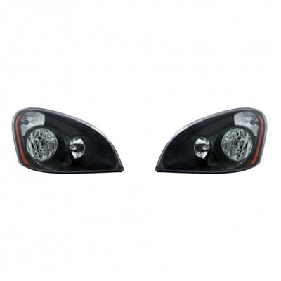 Truck City Chrome & Parts - "Blackout" Headlight Set For 2008-2017 Freightliner Cascadia (Pair)