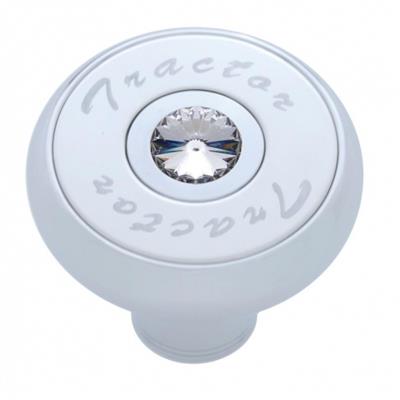 Truck City Chrome & Parts - Chrome Deluxe Air Valve Knob With Stainless Steel "Tractor" Plaque &