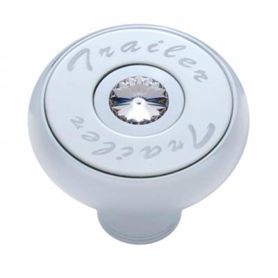 Truck City Chrome & Parts - Chrome Deluxe Air Valve Knob With Stainless Steel "Trailer" Plaque &