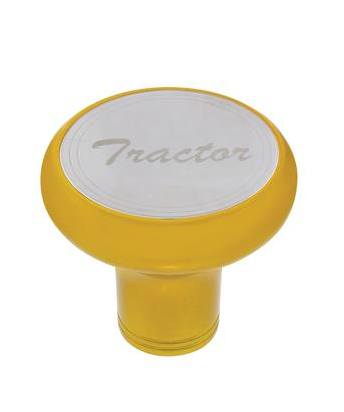 Truck City Chrome & Parts - Deluxe Aluminum Screw-On Air Valve Knob With Stainless Tractor Plaque