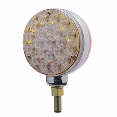 Truck City Chrome & Parts - Chrome Double Face 21 Amber/Red Led Auxiliary Signal Light - Clear