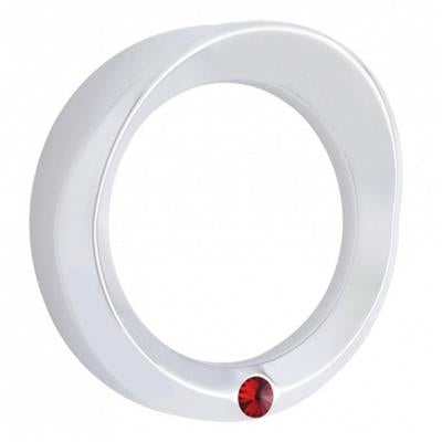 Truck City Chrome & Parts - Chrome Kenworth Speed/Tachometer Gauge Cover W/ Visor & Diamond - Red