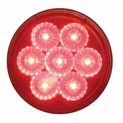 Truck City Chrome & Parts - LED Reflector 4" Stop Turn & Tail Light - Red LED/Red Lens