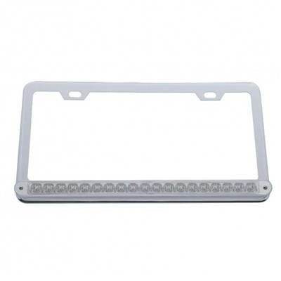 Truck City Chrome & Parts - Chrome License Plate W/ 19 Amber Led 12" Reflector Light Bar - Clear
