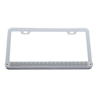 Truck City Chrome & Parts - Chrome License Plate W/ 19 Red Led 12" Reflector Light Bar - Clear Lens