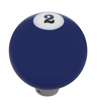 Truck City Chrome & Parts - Number 2 Pool Ball Gearshift Knob - Gloss Blue
