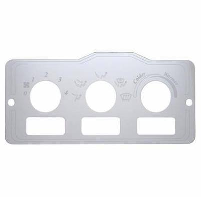 Truck City Chrome & Parts - Peterbilt Stainless A/C Control Plate - 3 Square Opening