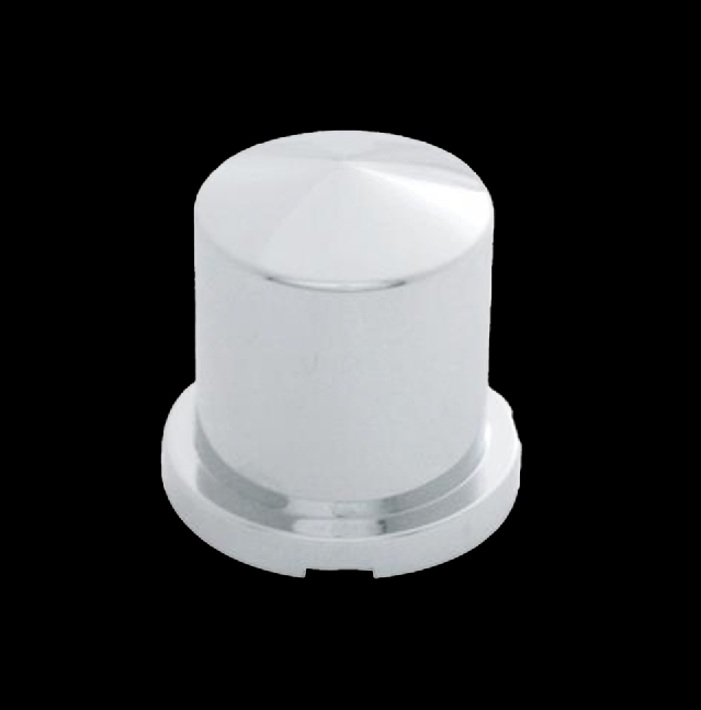 Truck City Chrome & Parts - Chrome Plastic 1 1/8" X 1 7/8" Pointed Round Push-On Nut Cover For Hex