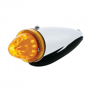 Truck City Chrome & Parts - Chrome Plastic 13 Amber Led Round Watermelon Cab Light - Amber Lens